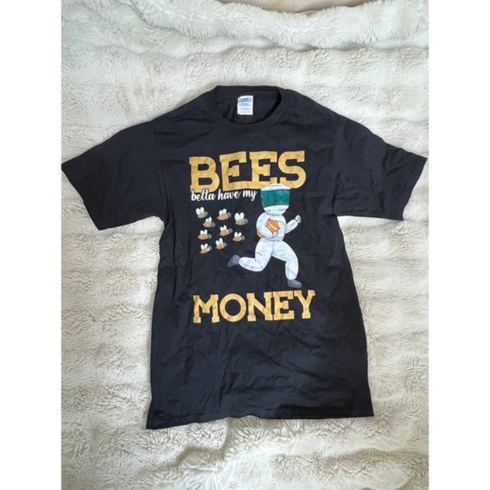 Port & Company Bees Betta Have My Money T-Shirt Black size Small Beekeeper